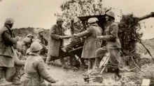 Griechische Artillerie im November 1940 am Berg Morava in Albanien